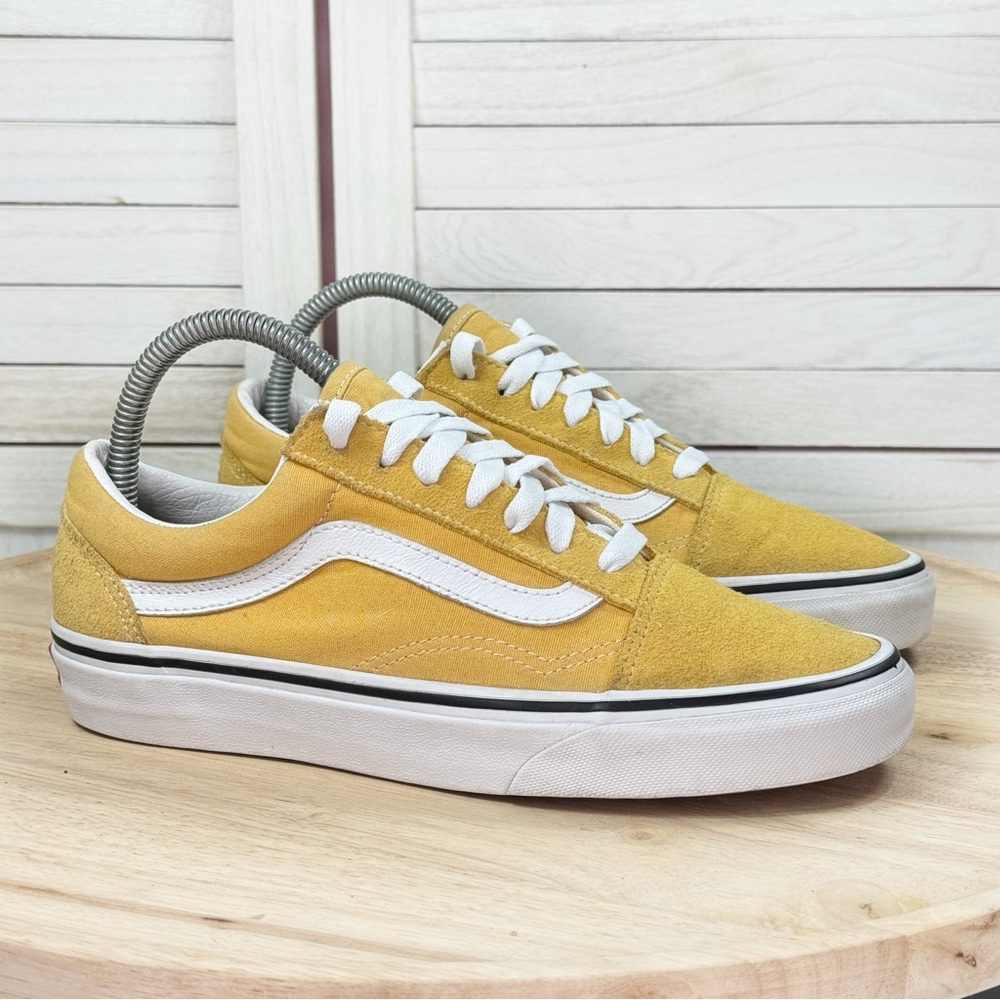 Vans Old Skool Canvas Suede Low Top Sneakers‎ Mustard Yellow 6 Men 7.5 Women